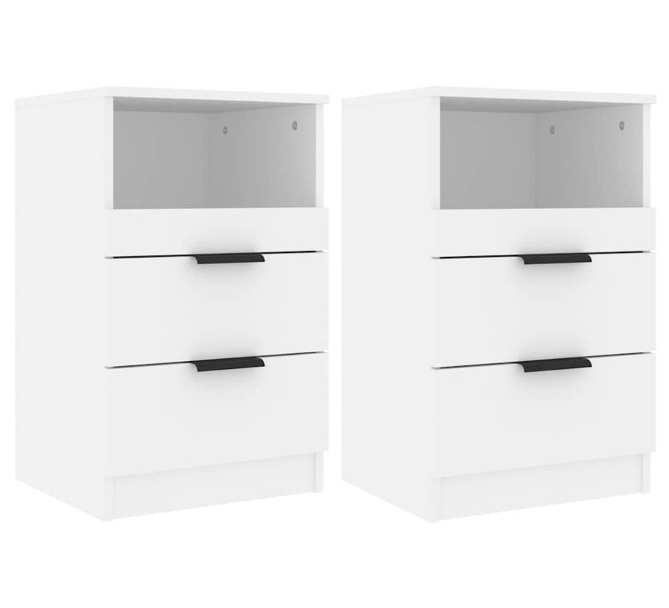 Mesitas de Noche Negras de Madera de Ingeniería (Set 2 uds) – AJEVO