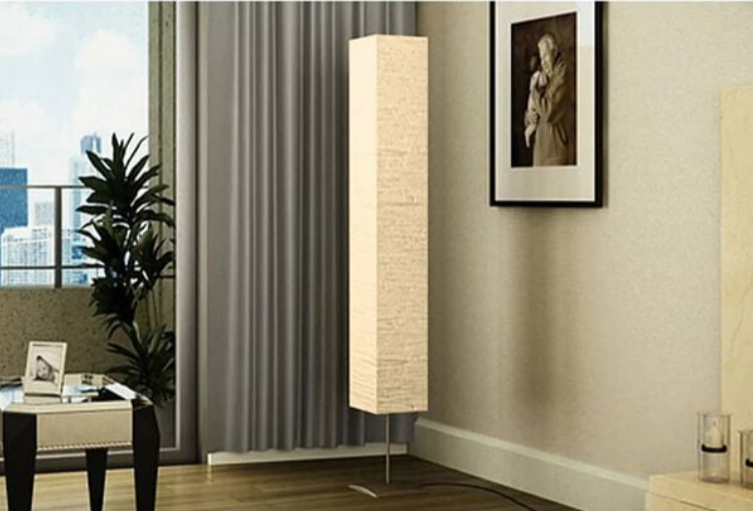 Lámpara de Pie Beige con Estructura de Acero (170 cm) - AJEVO