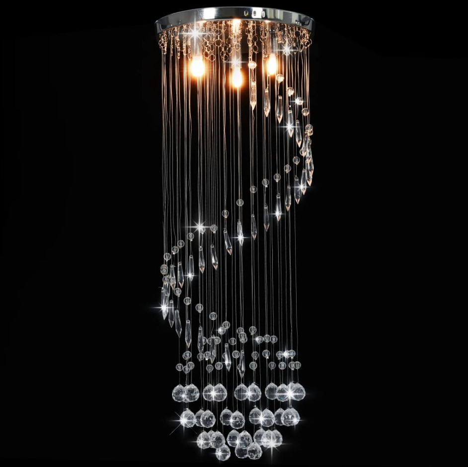 Lámpara de Techo Espiral de Cristal Plateado G9 - AJEVO