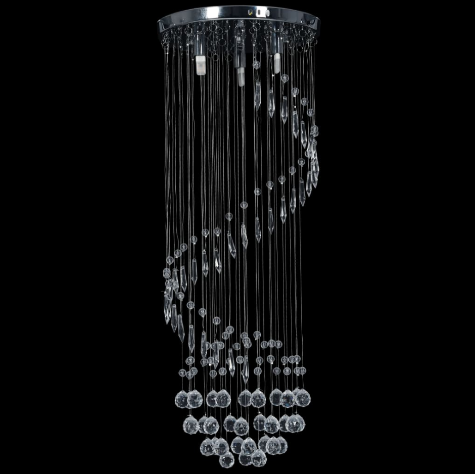 Lámpara de Techo Espiral de Cristal Plateado G9 - AJEVO