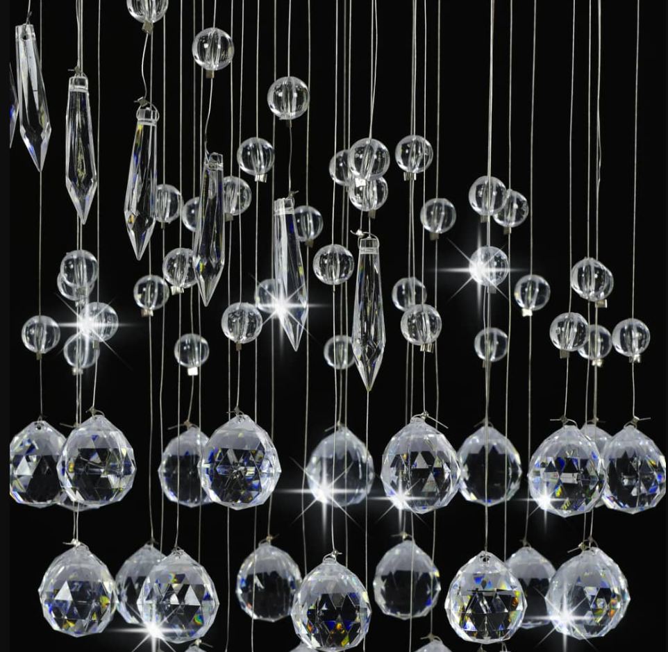 Lámpara de Techo Espiral de Cristal Plateado G9 - AJEVO