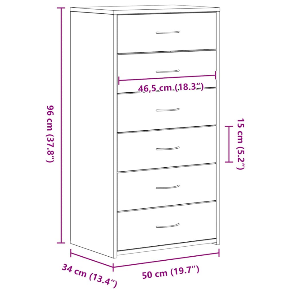 Aparador de Madera con 6 Cajones – AJEVO