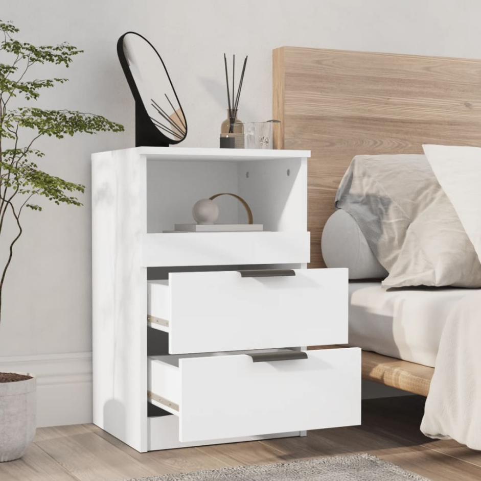 Mesitas de Noche Negras de Madera de Ingeniería (Set 2 uds) – AJEVO