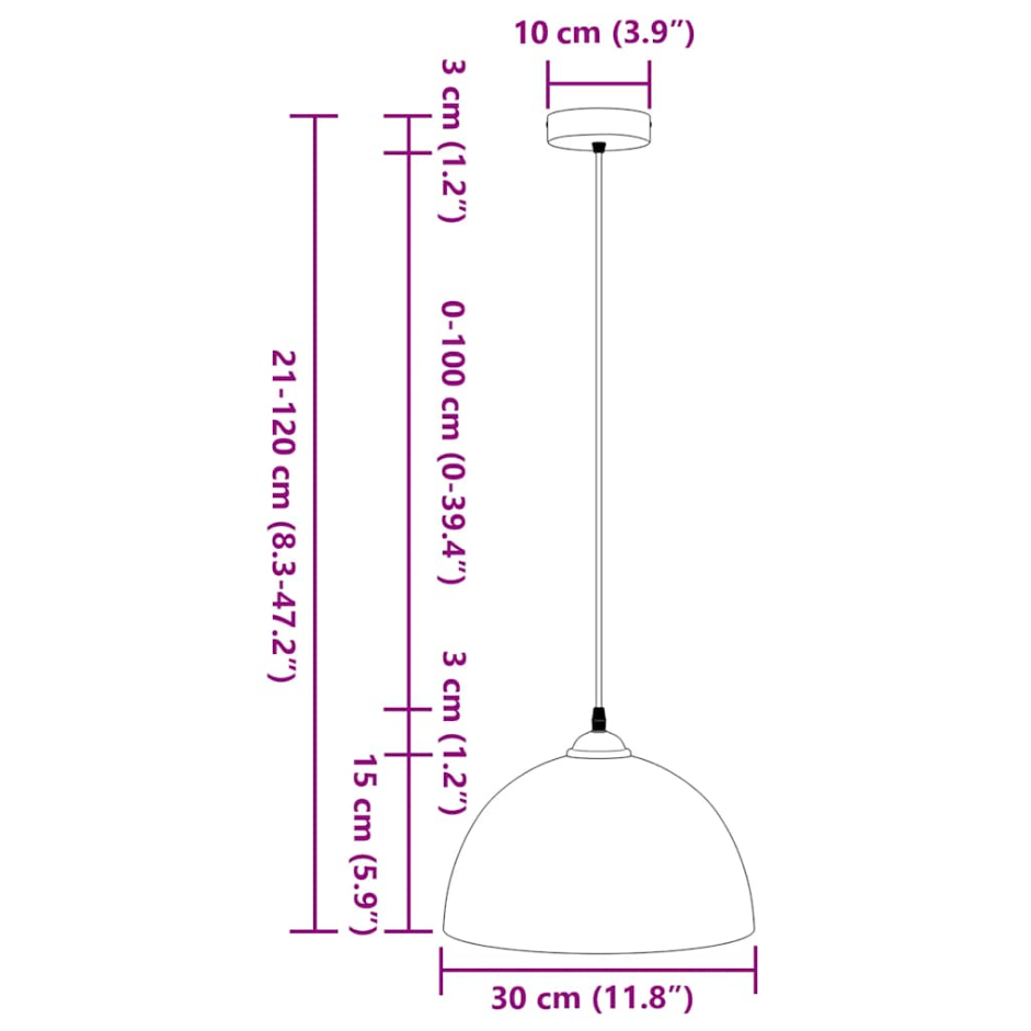 Set de 2 Lámparas Colgantes Regulables E27 Ø30 cm – AJEVO
