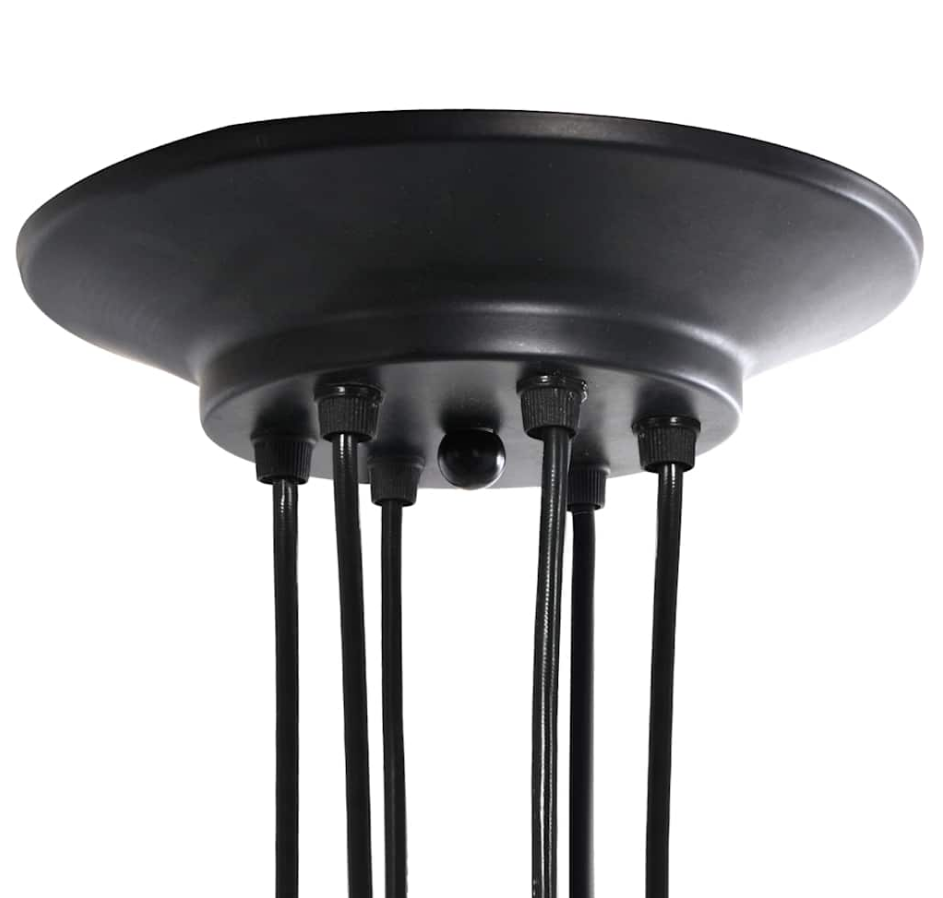 Lámpara Colgante Negra de Metal con 6 Luces E27 – AJEVO