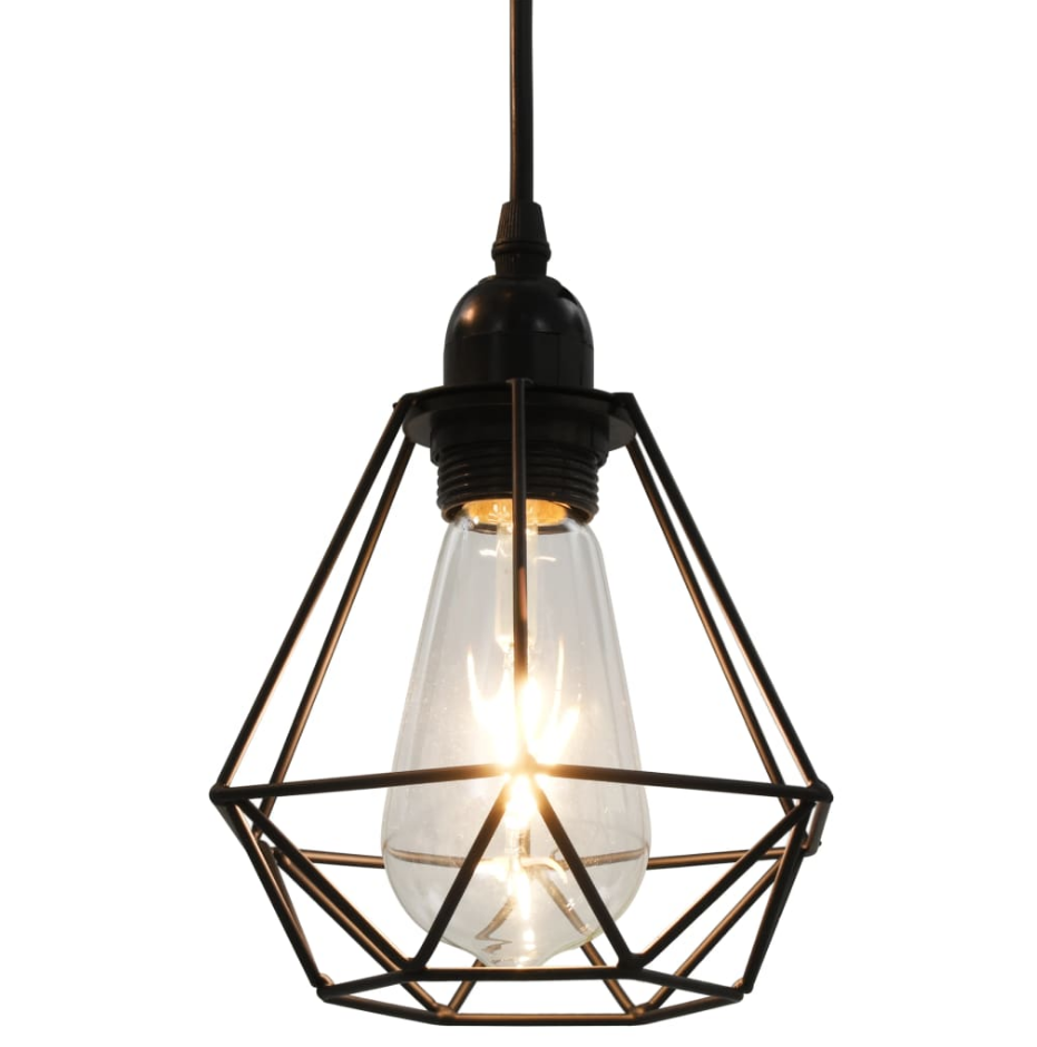 Lámpara de Techo Geométrica Negra 3 Bombillas – AJEVO